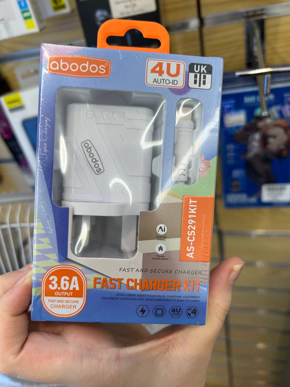 Abodos4U Auto-ID Fast Charger Kit Lightning 3.6A AS-CS291KIT