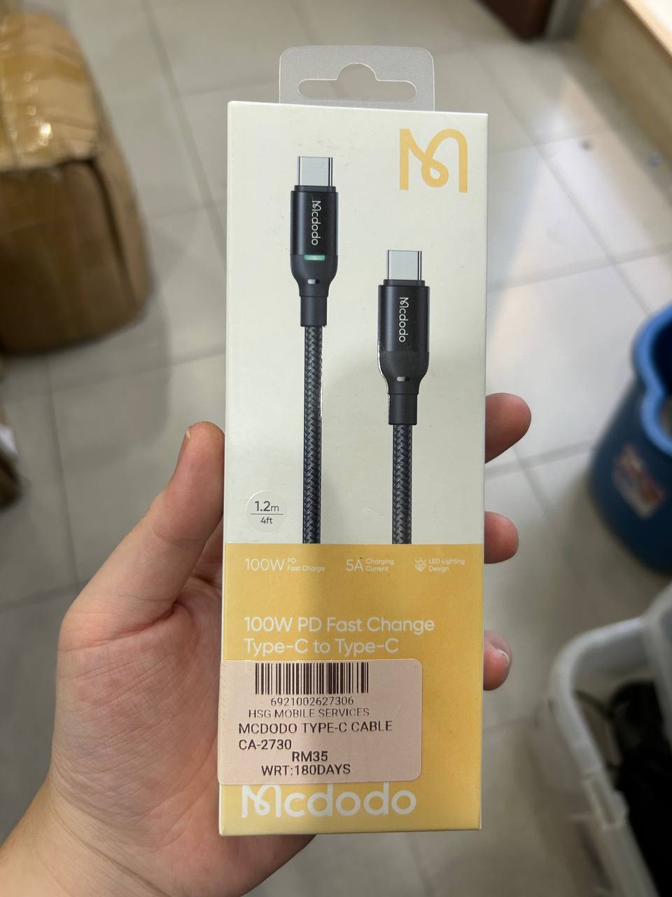 Mcdodo 100W PD Fast Change Type-C To Type-C Data Cable CA-2730