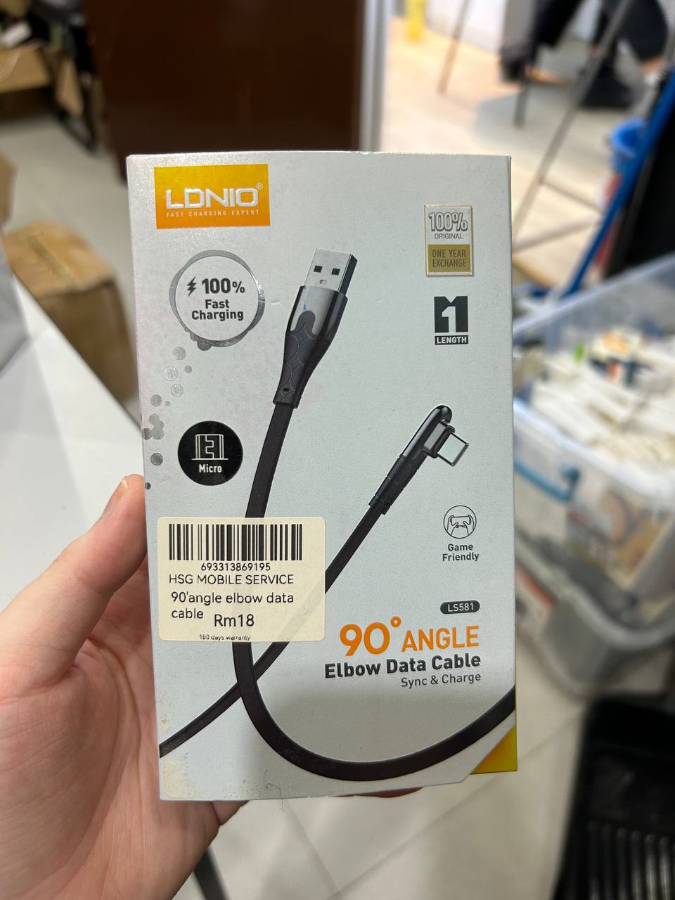 LDNIO Fast Charing Elbow Data Cable Micro LS581