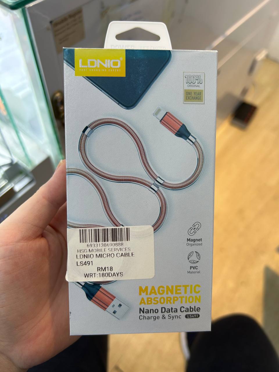 LDNIO Magnetic Absorption Nano Data Cable Lightning LS491